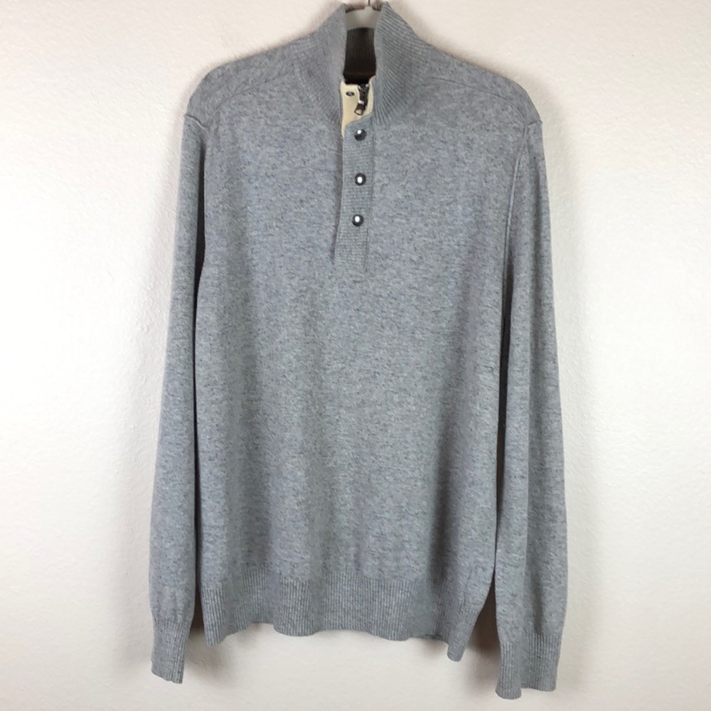 Banana Republic Men's Merino Wool Half Zip Button Sweater Sz XL